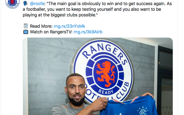 Image for Roofe will lead the line very well at Ibrox