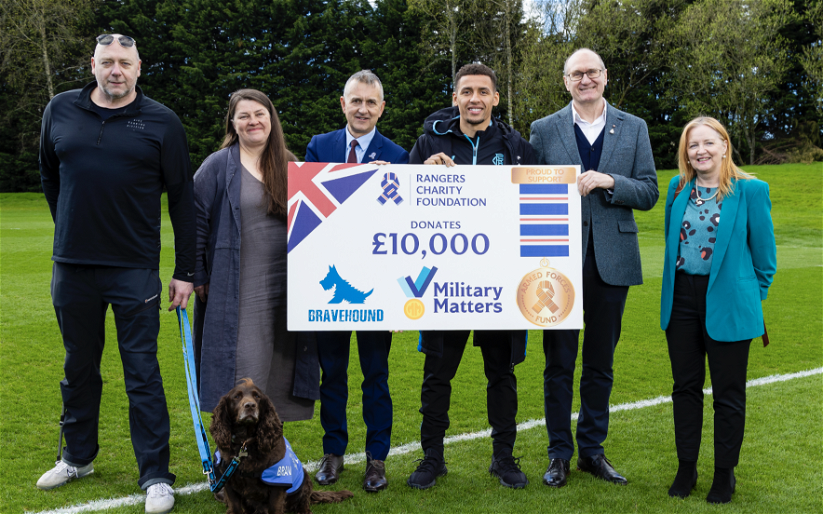 Image for RANGERS CHARITY FOUNDATION DONATES £10K TO ARMED FORCES FUND PARTNERS BRAVEHOUND AND MILITARY MATTERS