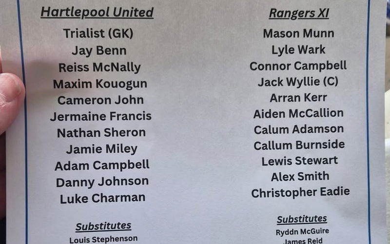 Image for Hartlepool v Rangers B match report