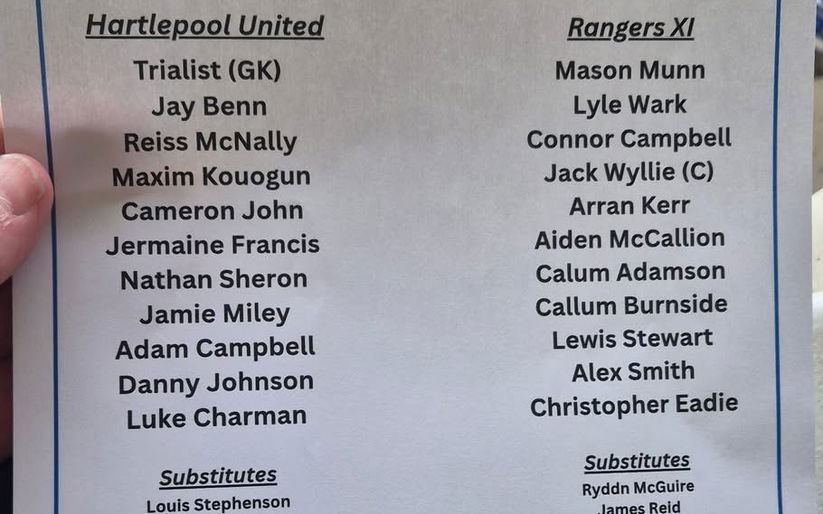 Image for Hartlepool v Rangers B match report